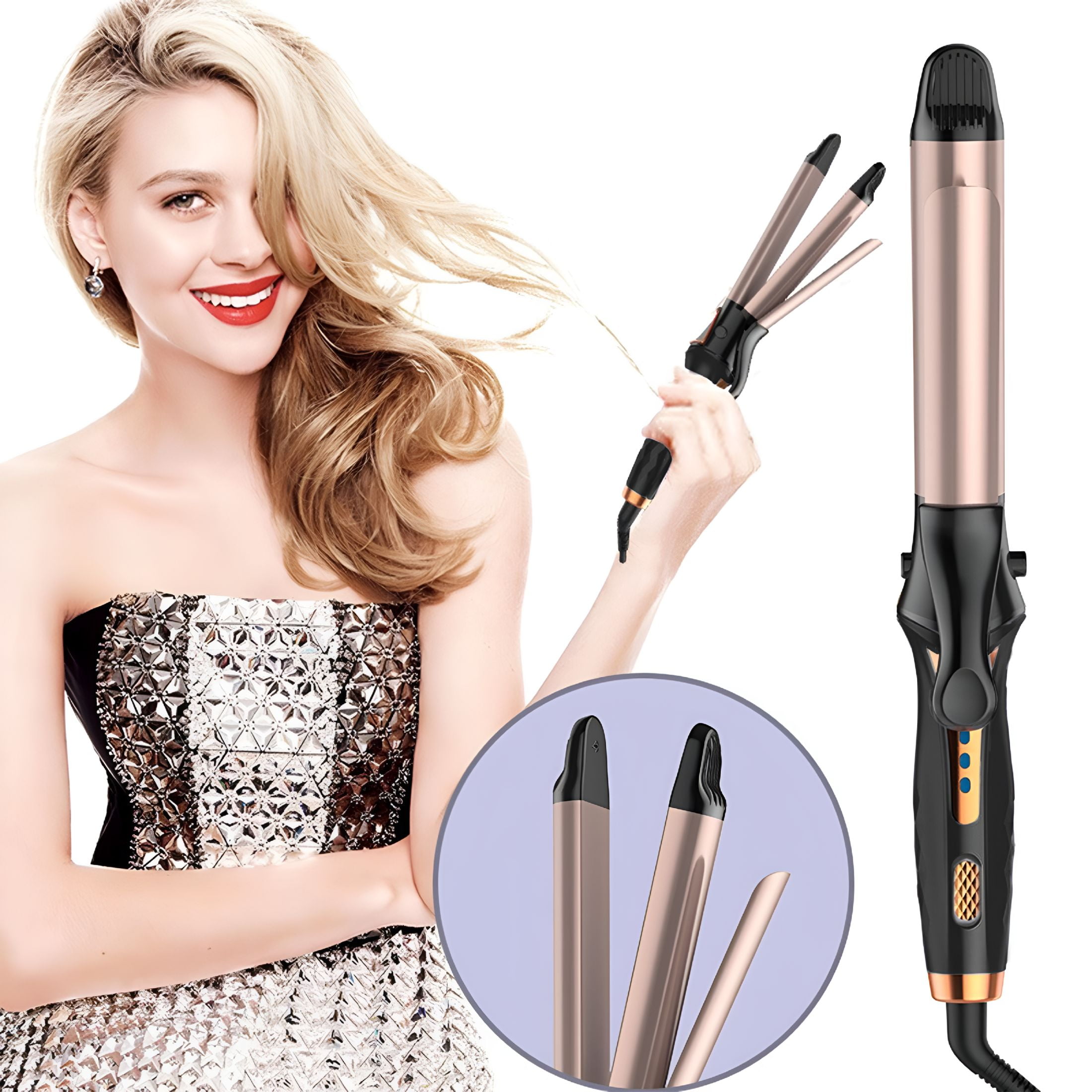 HIBIBUD 2 Inch Curling Iron, Tourmalines Ceramic Curling Iron, Auto Rotate Left Rotate Right Rotate Barrel Produces Classic Curls – For Use On Short, Medium, Long Hair