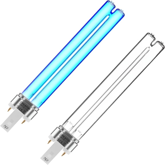 HIBIBUD 2 Pack 13 Watts Uv Uvc G23 Base Germicidal Ultraviolet Light Bulb for Pond