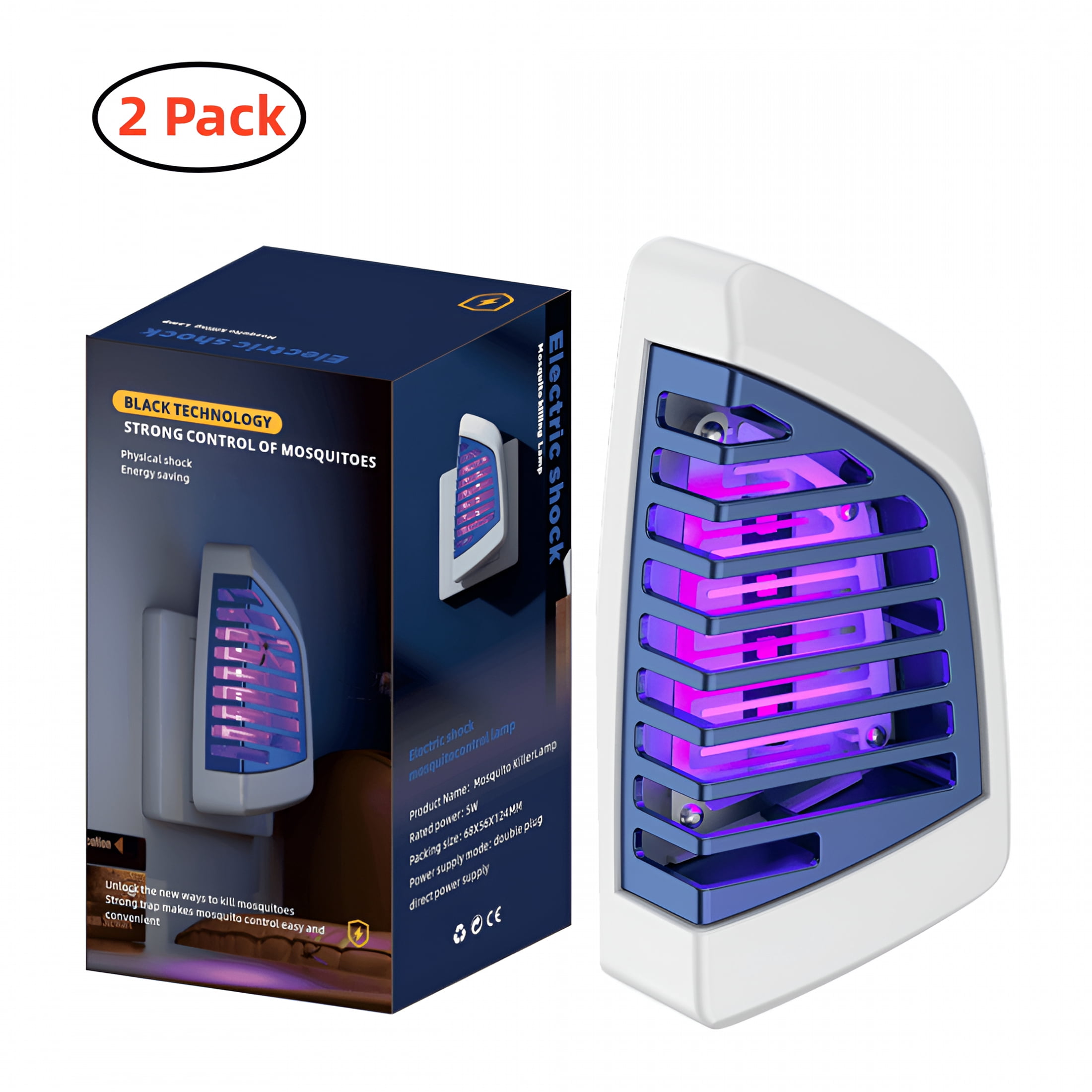 HIBIBUD 2 Pack Bug Zapper,Mosquito Killer for Outdoor and Indoor-Waterproof Insect Fly Pest Attractant Trap