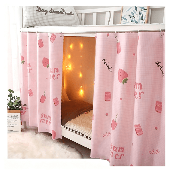HIBIBUD 2 Pack Dorm Bunk Bed Curtains,Blackout Privacy Bed Canopy for Bottom Bunk,Breathable Lightproof Windproof Dustproof Bed Shading Curtain with Rope & Buckles for Students Single Loft Beds