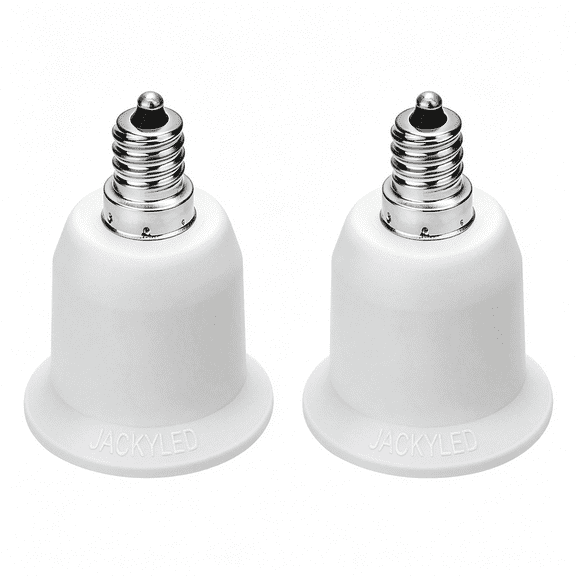 HIBIBUD 2-Pack E12 to E26 Adapter, E12 Light Socket to Medium Base, E26 E27 Converter Light Socket Adapter, Chandelier Socket E12 Light Bulb Adapter 2-Pack Light Bulb Socket