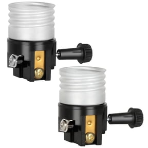 HIBIBUD 2 Pack E26/E27 Light Socket Replacement with On/Off Switch Knob,Lamp Repair Kit for Table and Floor Lamps