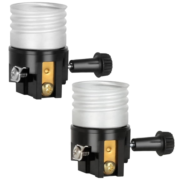 HIBIBUD 2 Pack E26/E27 Light Socket Replacement with On/Off Switch Knob,Lamp Repair Kit for Table and Floor Lamps