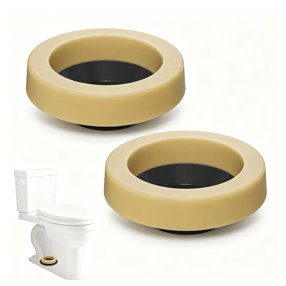 HIBIBUD 2 Pack Extra Thick Toilet Wax Ring,Universal Toilet Seal Ring,Heavy Duty Wax Bowl Ring Fits 3" and 4" Waste Line,Polyethylene Toilet Flange for Odor Blocking and Watertight Sealing