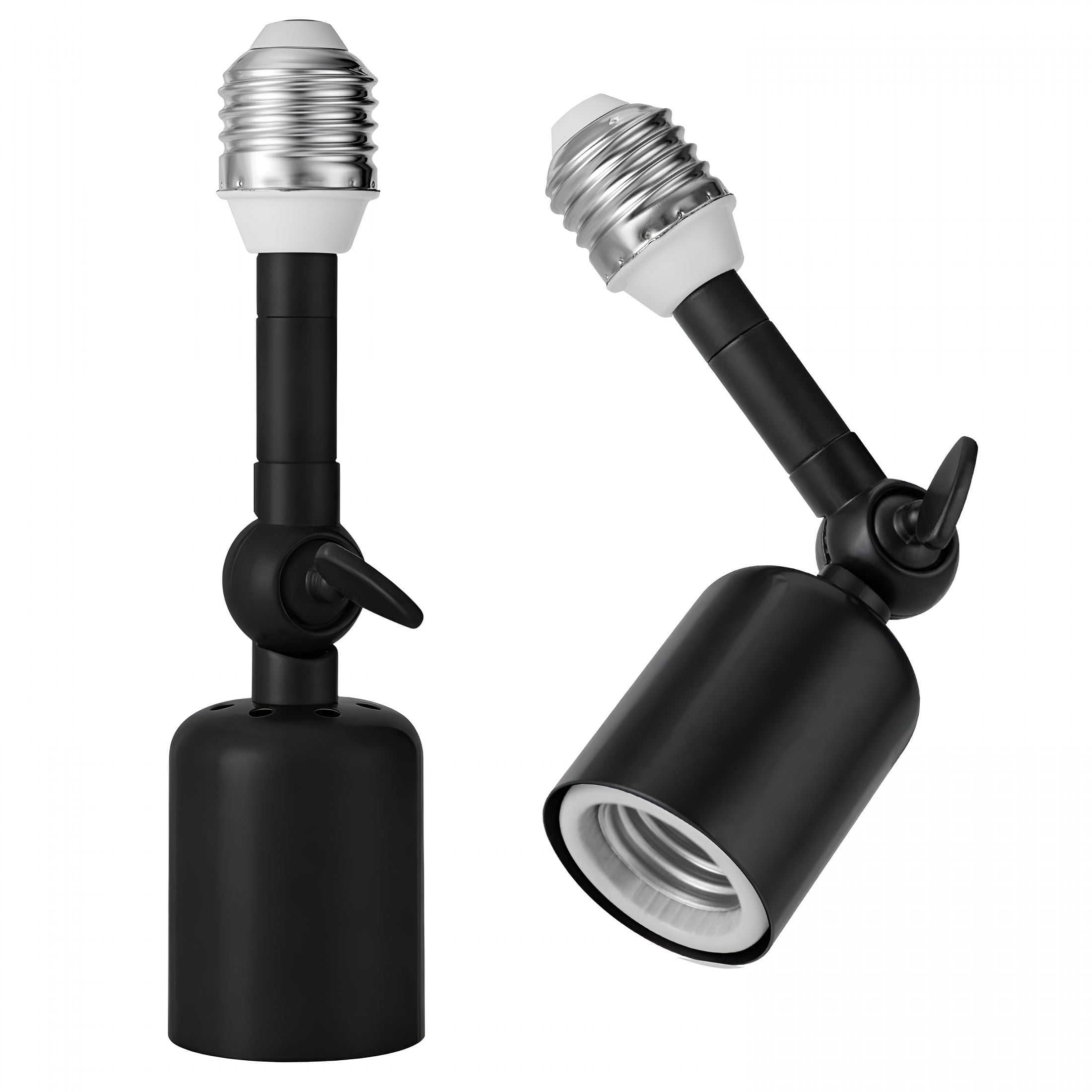 HIBIBUD 2-Pack Heavy Duty Light Socket Extender,360° Adjustable E26/E27 ...