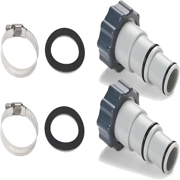 HIBIBUD (2-Pack) Replacement Threaded to Clamp Style Hose Adapter for Pool Sets with 1.5 and 1.25-Inch Hose Fits Filter Pumps, Chlorine Generators, Salt Systems