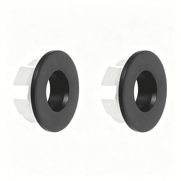 HIBIBUD 2 Pack Sink Overflow Ring Matte Black Bathroom Vanity Sink Overflow Cover Insert in Round Trim Cap Brass Material for Sink Hole Cover
