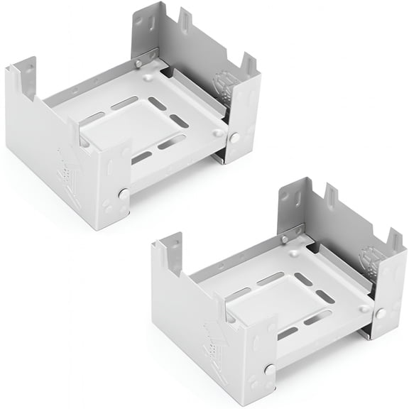 HIBIBUD 2 Pack Solid Fuel Stove Portable Compact Mini Foldable Solid Alcohol Spirit Wax Tablets Stand Burner for Camping Outdoor Backpacking Hiking Trekking Survival Picnic