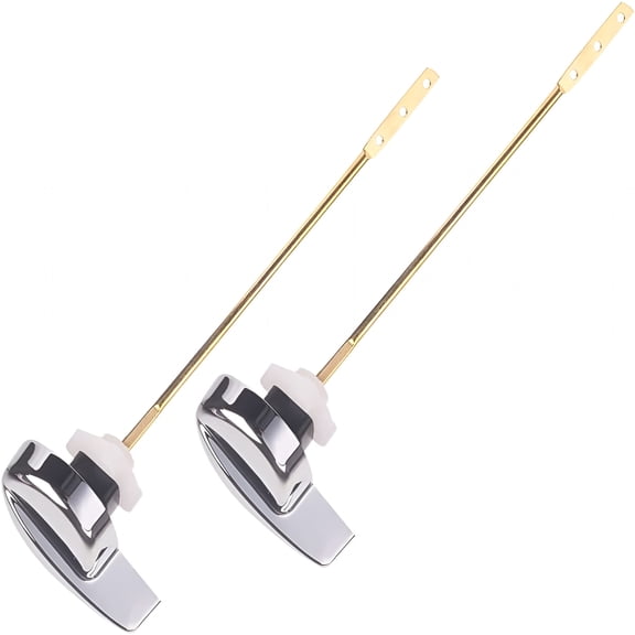 HIBIBUD 2 Pack Toilet Tank Flush Lever Handle, Universal Side Mount Toilet Handle Replacement Trip Levers, Chrome Finish Toilet Handle Fits Most Toilets