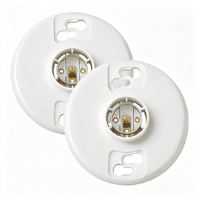 HIBIBUD 2 Pcs E26 Medium Base Light Socket Replacement,Keyless Ceiling Lamp Holder,660W 250V Light Bulb Socket for Led Cfl Incandescent,Phenolic Resin