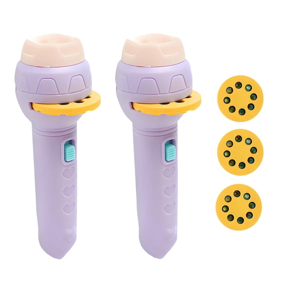 HIBIBUD 2 Pcs Kids Flashlight with Carousel Images, Educational