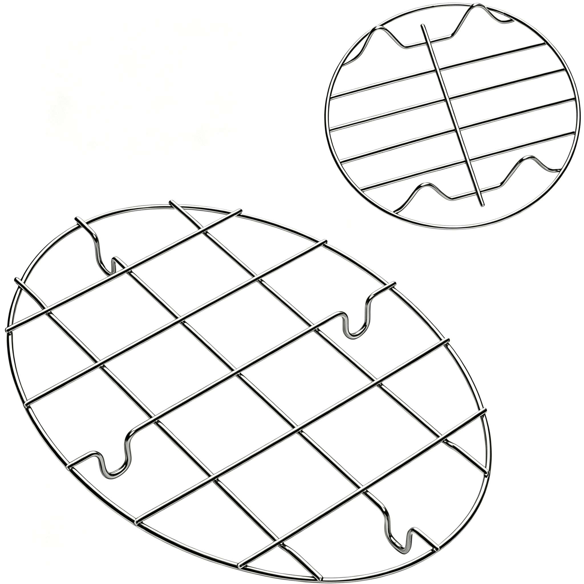 HIBIBUD 2 Pieces 304 Stainless Steel Cooling Racks, Roasting Rack ...