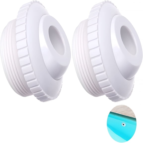 HIBIBUD 2 Pieces Pool Jet Nozzles, 3/4" Directional Flow Eyeball Inlet Jet, Swimming Pool Return Jet Replacement Parts Fittings Spa with 1-1/2 Inch MIP Thread Pool Accessories for Cleaning
