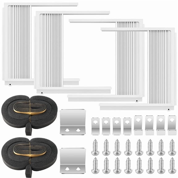 HIBIBUD 2 Set Window Air Conditioner Side Panels with Frame Adjustable Window Ac Insulation Window Air Conditioner Side Panels for Most 5000-20000 Btu Window Ac