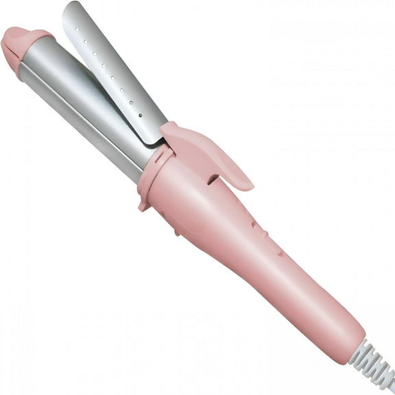 HIBIBUD 2-in-1 Curling Iron Straight Curls, Fast Heating Ceramic, Suitable for All Hair Types (Pink)