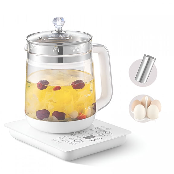 HIBIBUD 2026 New 1.8L Electric Kettle,800W Fast Heating,Glass Tea Kettle with Removable Filter,18 Smart Modes,For Home & Camping,110V Us Plug Glass Kettle Electric