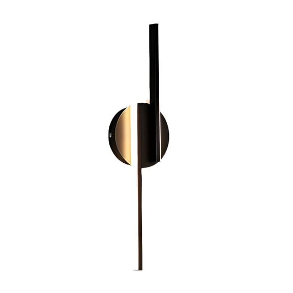 HIBIBUD 2026 New 1 Pack Wall Sconces - Plugged In,Modern Led Wall Lamp,Indoor Strip Wall Light,Lighting Bedroom Bedside Living Room Background Decor,Wall Light Fixtures (Black)