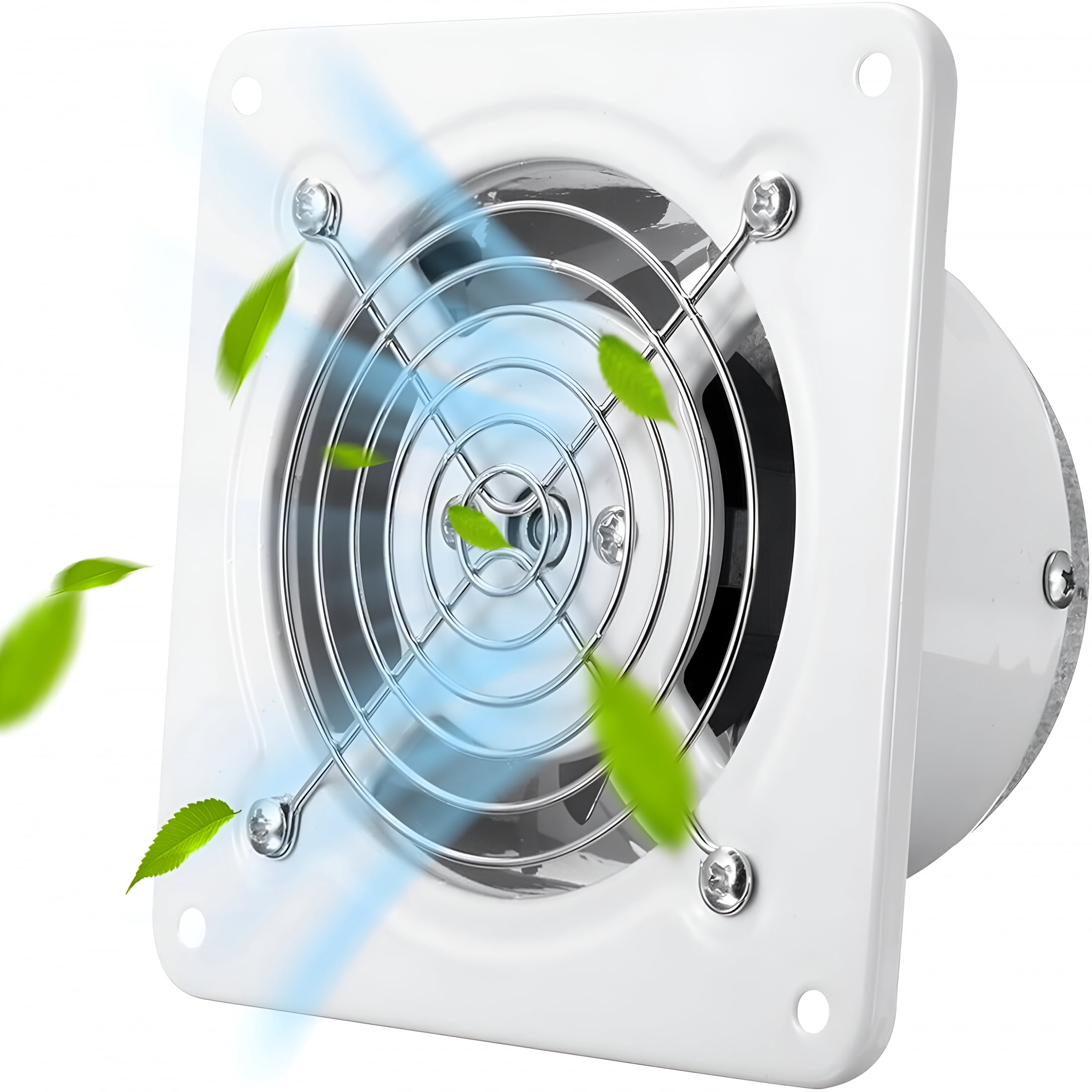 HIBIBUD 2026 New 10 Inch Kitchen Exhaust Fan,1240Cfm Stainless Steel Deflector Fan,Wall Mounted Ventilation Fan for Basements,Bathrooms,Garages and Attic Square Exhaust Fan (White,10 In)
