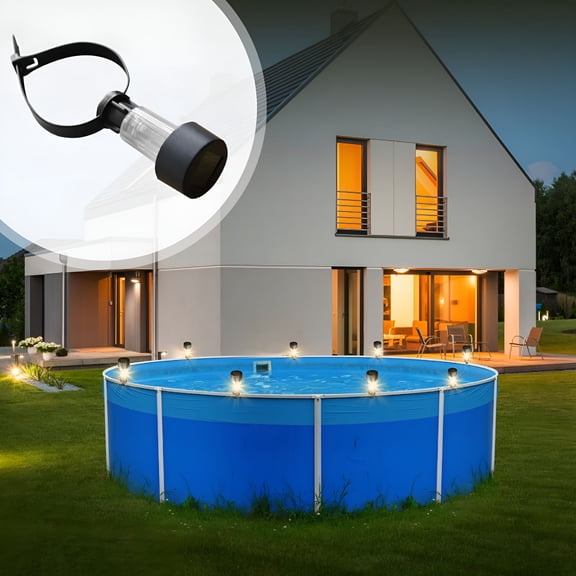 HIBIBUD 2026 New 10 Packs Solar Pool Lights for Above Ground Pools,Outdoor Swimming Pool Fence Decoration,Waterproof Led Pool Solar Lights,Pool Enclosure Lighting