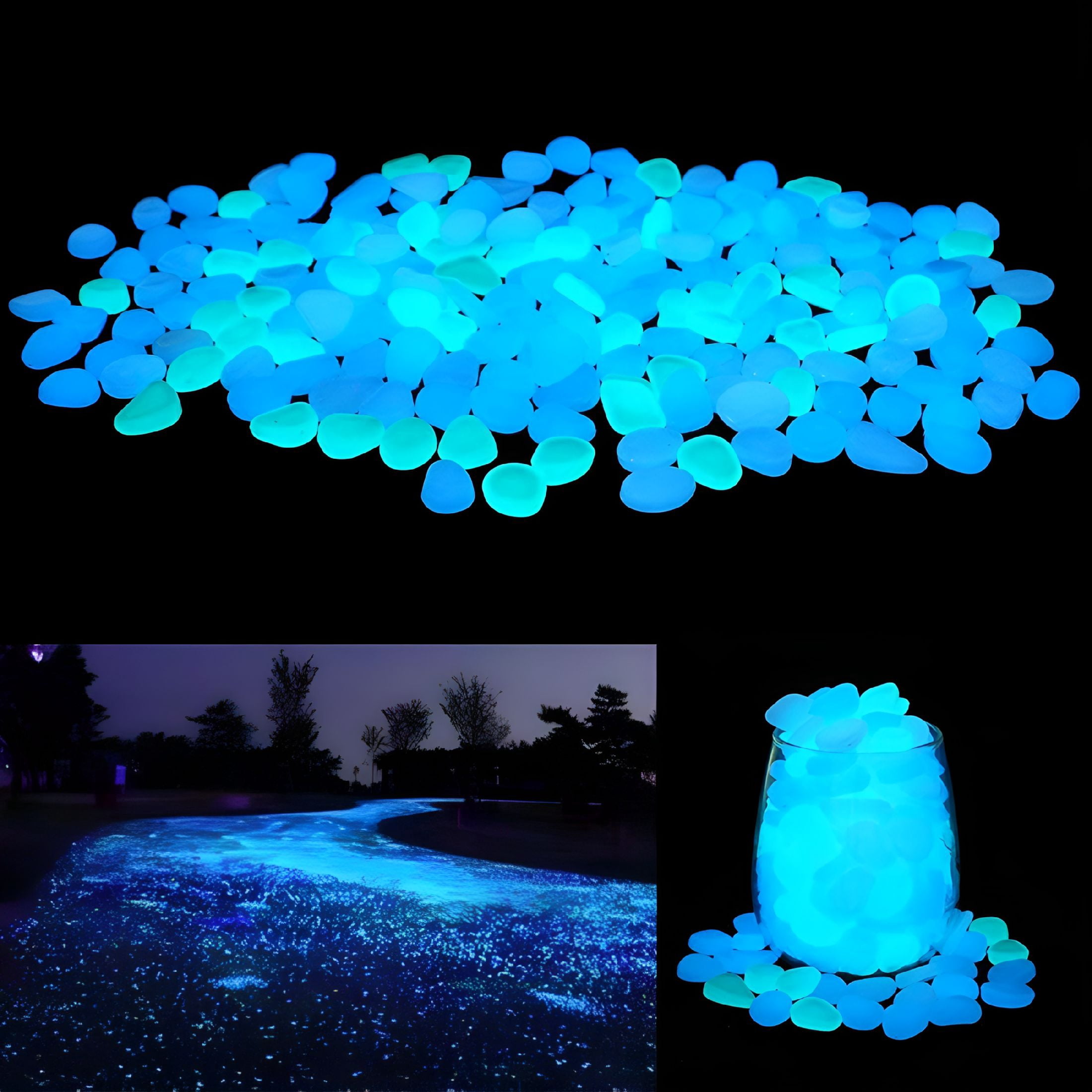 HIBIBUD 2026 New 100 Pcs Glowing Rocks,0.55In Glow in the Dark Rocks ...