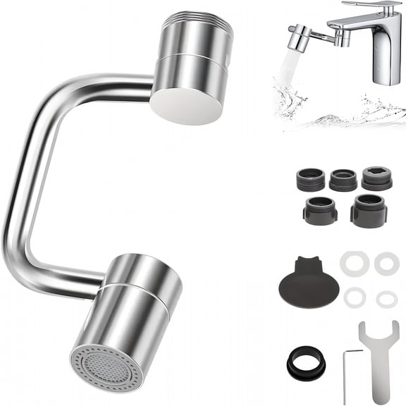 HIBIBUD 2026 New 1440 Rotatable Faucet Aerator Extension,2 Modes Universal Sink Faucet for Splash Reduction,1080 Rotating Multifunctional Faucet Extender for Bathroom Sink Kitchen