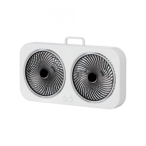 HIBIBUD 2026 New 15" Twin Window Fan with Rotatable Fans,3-Speeds,Vertical Window Fan Rotation Usb Rechargeable Portable Automatic Rotating Hanging Fan for Home Office Wall Mounted Fan