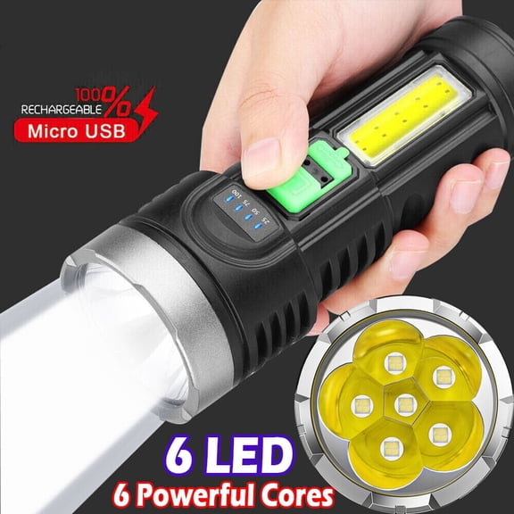 HBMYN 1500000Lm Super Bright LED Flashlight USB Rechargeable for Camping Hiking