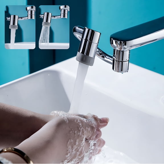 HIBIBUD 2026 New 1Pcs Rotatable Faucet Extender,Large Angle Swivel Faucet Attachment,With 2 Sprayer Mode Bathroom Sink Sprayer Attachment,Chrome Faucet Aerator,1080Swivel Faucet Extender