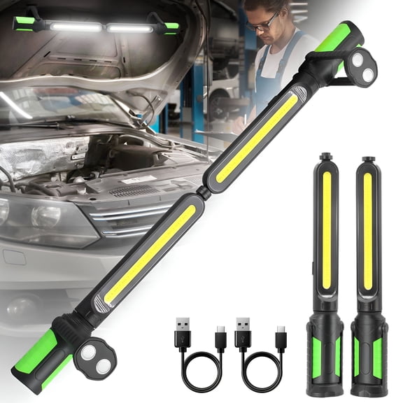 HIBIBUD 2026 New 2400Lm Rechargeable Underhood Work Light Magnetic Led Work Light,Portable Mechanic Light,Magnetic Car Light Cordless Jobsite Light for Garage,Workshop,Car Repair,Emergency