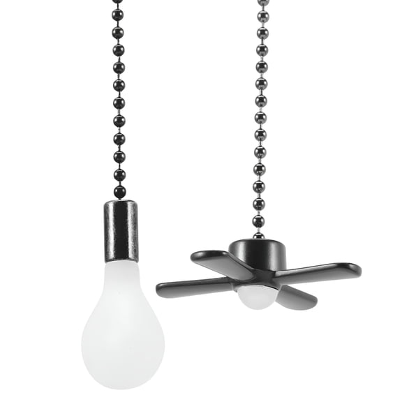 HIBIBUD 2026 New 2Pcs Antique Style Black Metal Ceiling Fan Pull Chain Extenders for Home Use,For Ceiling Fans, Home, Bedroom, Living Room, Kitchen, Office, Indoor Decor