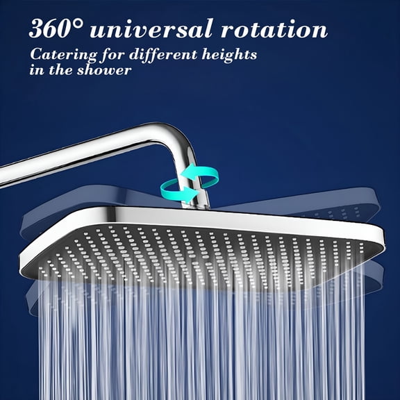 HIBIBUD 2026 New 2Pcs Pressurized Top Spray Rain Shower Head,Large Rectangular Rainfall Showerhead,Detachable Waterfall Rain Fall Showerheads for Bathroom, Shower, Home, Spa