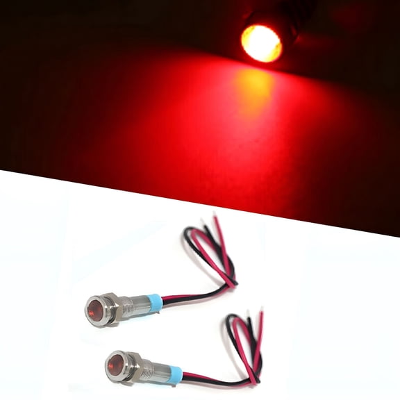 HIBIBUD 2026 New 2Pcs Ultra Small Motorcycle Red Led Brake&Running Tail Lights Panel Pilot Lamp,For Motorcycle Lighting,Brake Lights,Tail Lights,Night Riding,Vehicle Safety