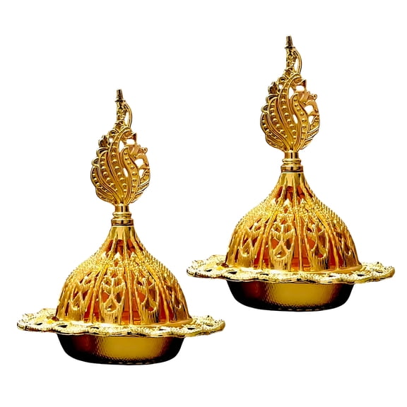 HIBIBUD 2026 New 2Pcs Wax Melt Warmer Electroplating Gold Candle Warmers Metal Fragrancetherapy Tower Wax Melter Style1 for Home Office Bedroom Living Room Spa Bathroom