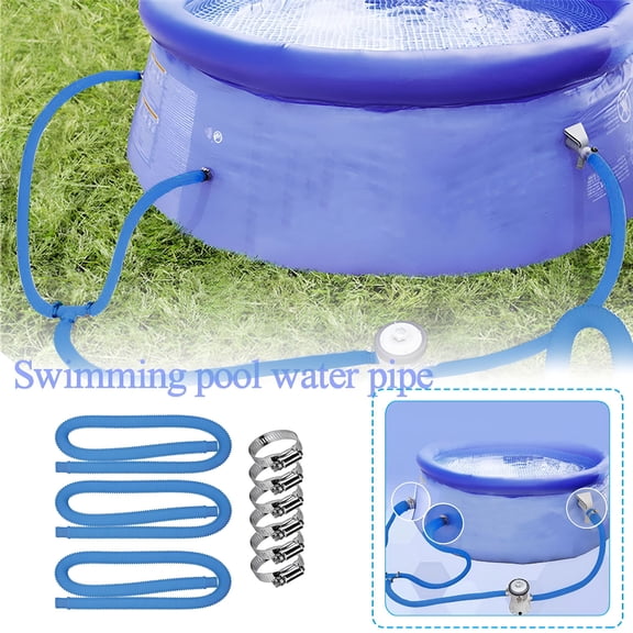 HIBIBUD 2026 New 3 Pack Pool Pump Hoses for Above Ground Pool - 1.25 Inch X 9.8Ft Hose,Replacement Tubes for 32Mm Hoses,With 6 Clamps