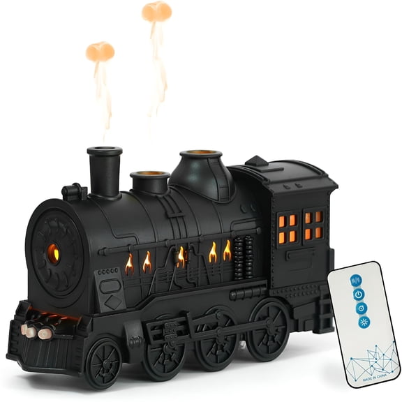 HIBIBUD 2026 New 300Ml Retro Train Essential Oil DiffuserCool Mist Humidifier with 2 Spray Modes,Train-Shaped Humidifier for Bedroom,Office,Dorm,Nursery