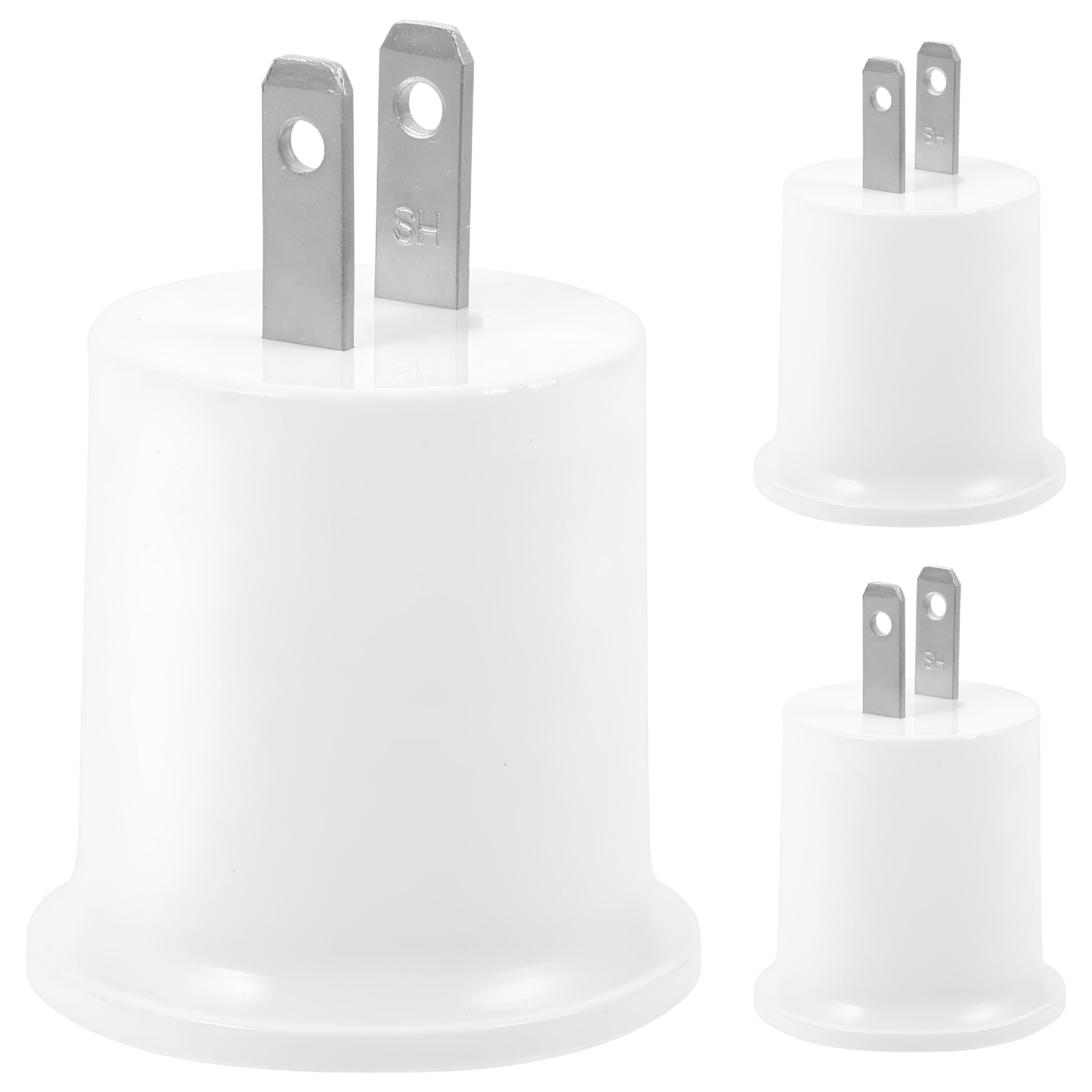 HIBIBUD 2026 New 3Pcs Light Socket to Plug Adapter Outlet to E26/E27 Lamp Socket Holder Us Plug, Home, Office, Garage, Workshop, Bedroom, Living Room, Kitchen