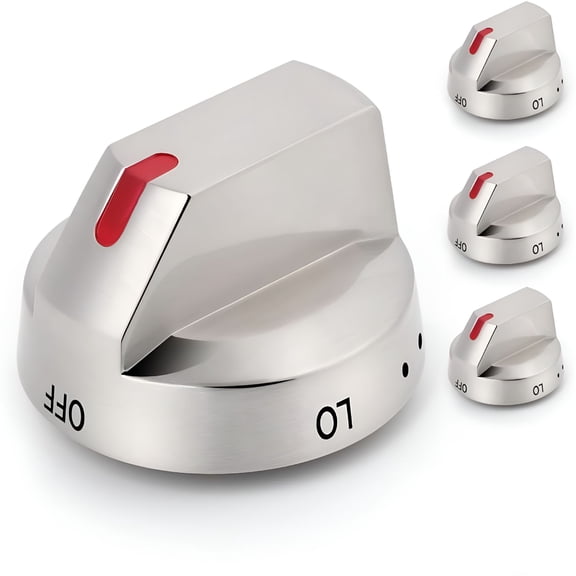 HIBIBUD 2026 New 3Pcs Stove Knobs - Upgraded Stove Knobs Replacement Compatible with Gas Range - Stainless Steel Range Replacement Knobs for Kitchen,Home,Appliance Repair,Maintenance