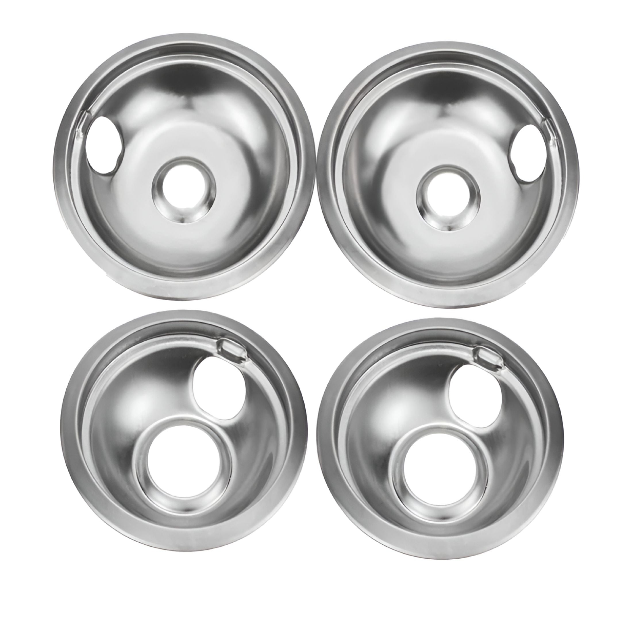 HIBIBUD 2026 New 4-Piece Stainless Steel Stove Pans Replacement Burner Covers for Gas Range for Home,Apartment,Dorm,Kitchen