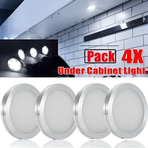 HIBIBUD 2026 New 4Pcs Under Cabinet Lighting Led Light Kit Closet Kitchen Puck Lights Hardwired for Under Cabinets, Kitchen Counters, Closets, Workspace Lighting, Accent Lighting, Home Improvement
