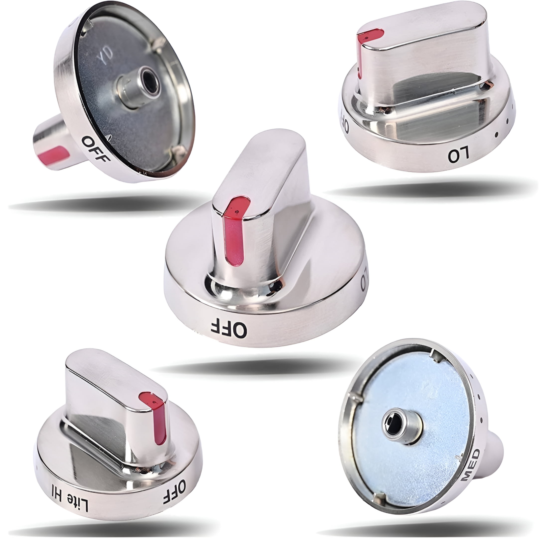 HIBIBUD 2026 New 5 Pcs Gas Stove Burner Control Knob for Dial Range Oven Stove Knobs for Kitchen,Home,Apartment,Restaurant