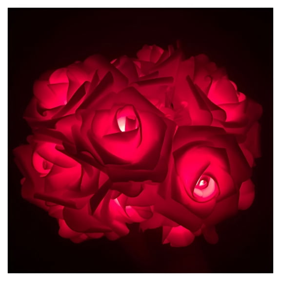 HIBIBUD 2026 New 5Ft Pink Led Rose Flower String Lights10 Led Flower Fairy String Lights Battery Operated Artificial Flowers Garland Lights for Valentine'S Day Wedding Party Decor
