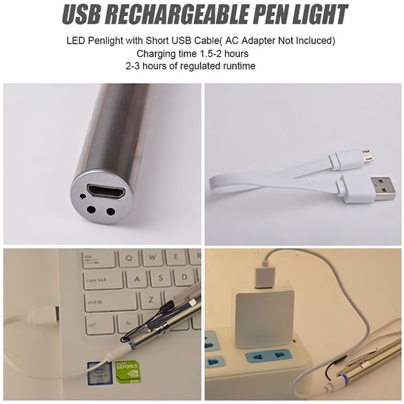 HIBIBUD 2026 New 5Pack Penlight Rechargeable Flashlights Usb Pen Light Moon Light Led Pocket Light for Camping Outdoor Emergency Inspection