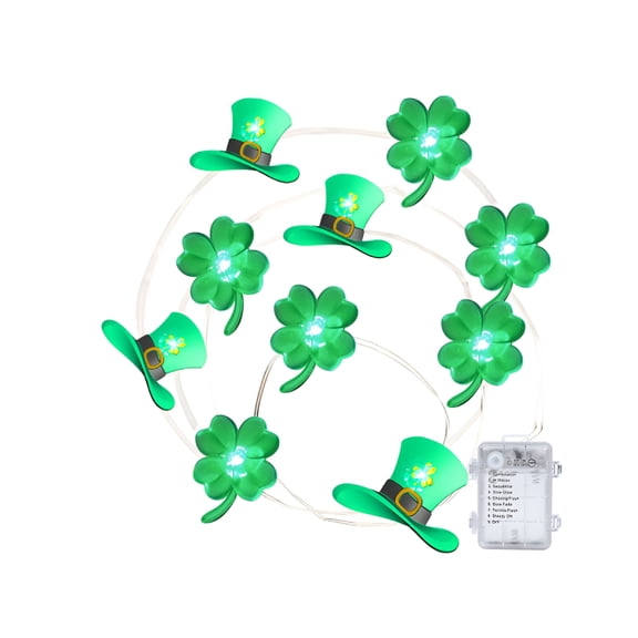 HIBIBUD 2026 New 6.6Ft St Patricks Day Lights,Shamrocks String Lights with 20Leds,St Patricks Day Decor Irish Party for Home Indoor/Outdoor Wedding Anniversary Holiday Green Decor