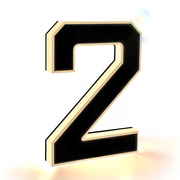 HIBIBUD 2026 New 6.8 Inch Solar Lighted House Numbers for Outside,Light Up Waterproof Led Address Numbers Signs for Houses,Large Personalized Illuminated Exterior Modern House Numbers Light(2-Black)