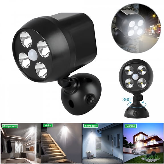 HIBIBUD 2026 New 600 Lumen Motion Sensor Security Light,Led Battery Operated Wireless Waterproof Flood Light,Outdoor Lights Spotlight Wall Light for Garage Yard Porch (1 Pack)