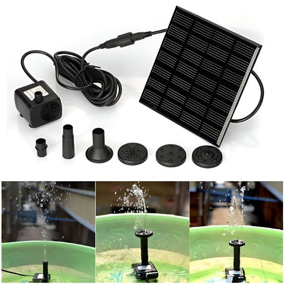 HIBIBUD 2026 New 7V/140Ma Solar-Powered Water Pond Filter Pump,Mini Submersible Pump,Brushless Water Pump,150L/H,16" Water Height,10 Ft Cable Pond Filter for Garden,Fish Tank and Fountains