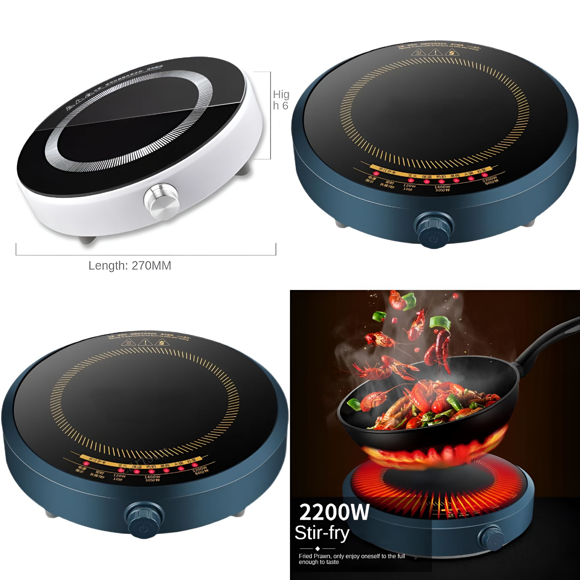 HIBIBUD 2026 New Advanced Technology Efficient Waterproof 2200W Induction Cooker - Hot Pot Stove Cooktop Burner Perfect for Quick and Flexible Cooking with Stir-Fry Cooking Plate