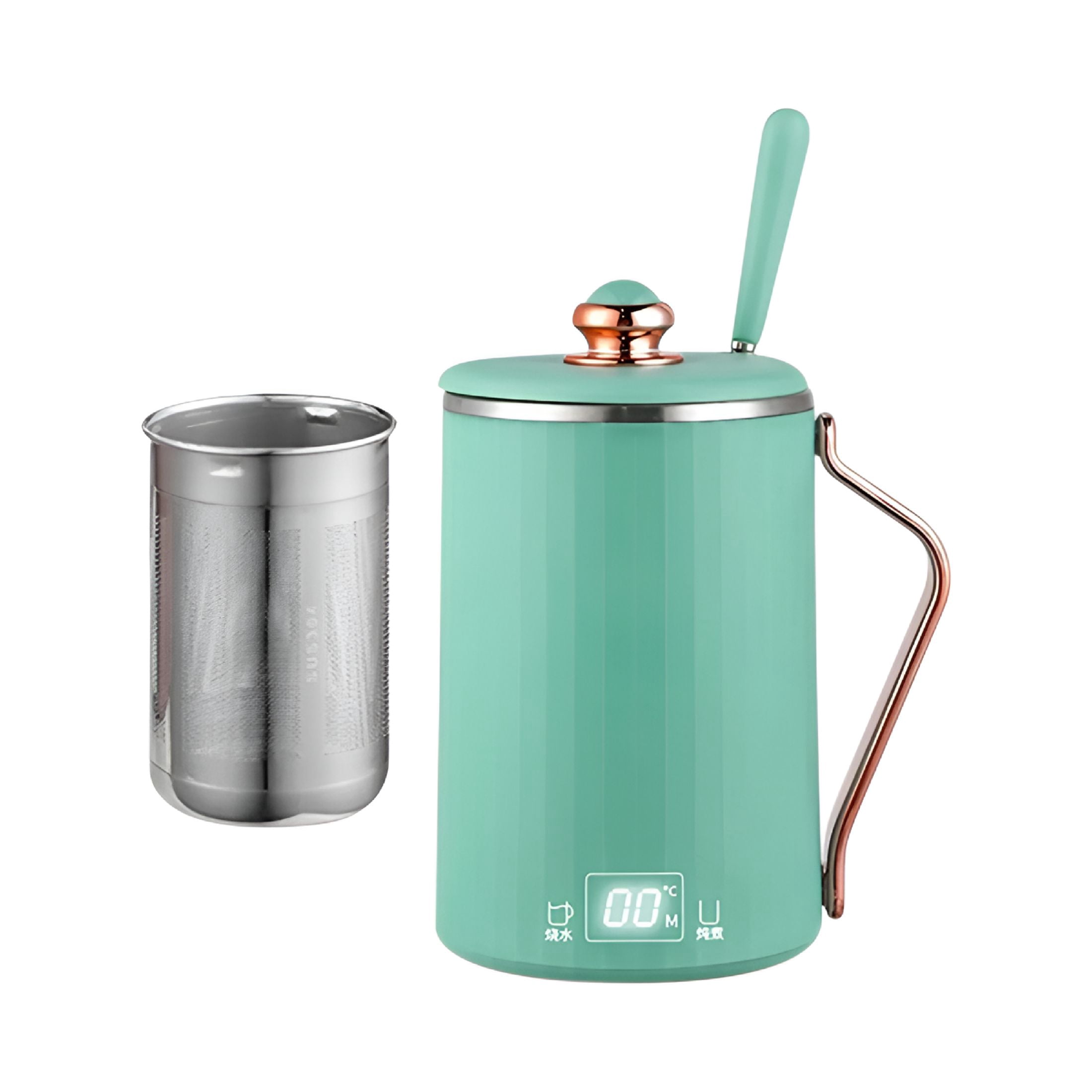 HIBIBUD 2026 New Beach Electric Kettle Stainless Steel Travel Electric Kettle 450Ml Stew Cup,7 Minutes Boil Small Slow Cooker Stainless Steel Portable Saucepan with Temperature Control