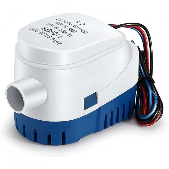 HIBIBUD 2026 New Bilge Pumps, 12V 1100Gph Automatic Bilge Pump Automatic Quiet Liquid Water Pump for Marine Bilge Pump Water Pump for Boats, Ponds, Swimming Pools