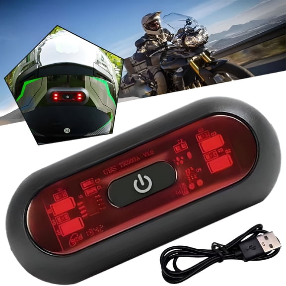 HIBIBUD 2026 New Black Power Button Motorcycle Light Warning Light Bicycle Night Running Tail Light Riding Flash Rechargeable Waterproof Led Light Motorcycle Accessories